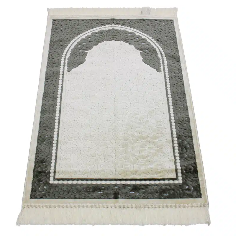 Sina Secc Grey And White Prayer Mat