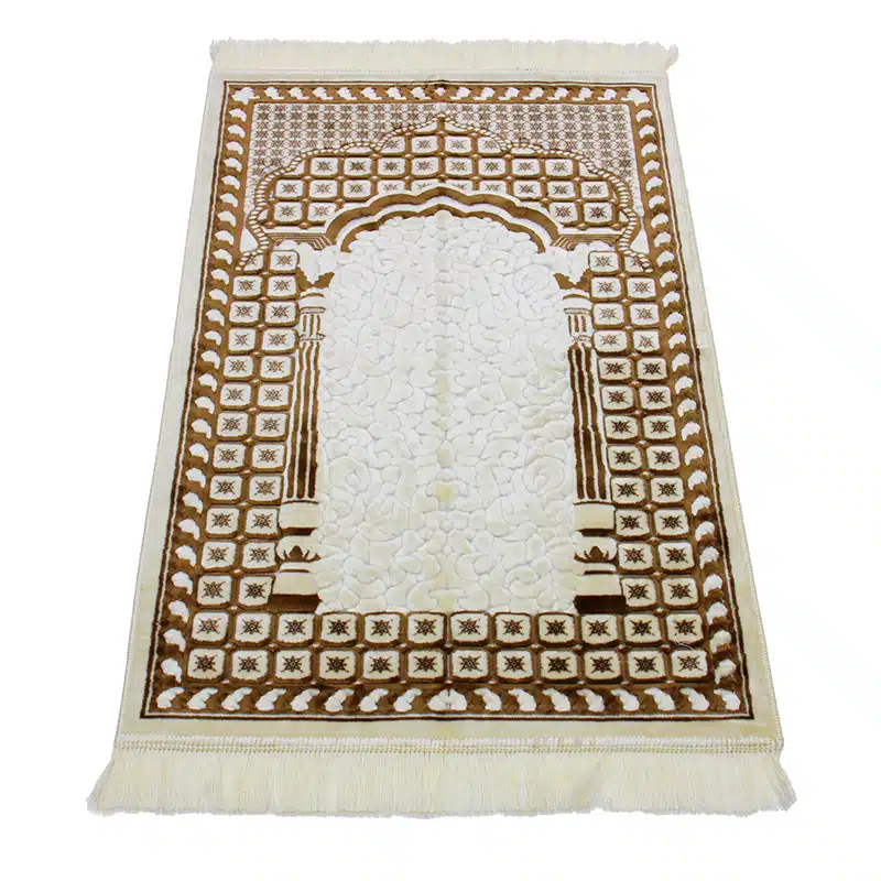Sina Secc Gold And White Prayer Mat