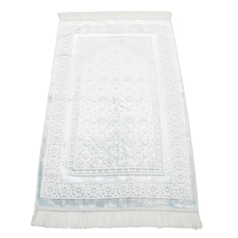 Begum Seccade White Self Design Pattern Prayer Mat