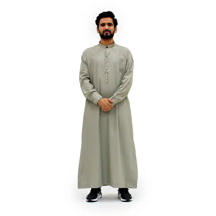 Collared Pattern Light Khaki Thobe ASM 956-01