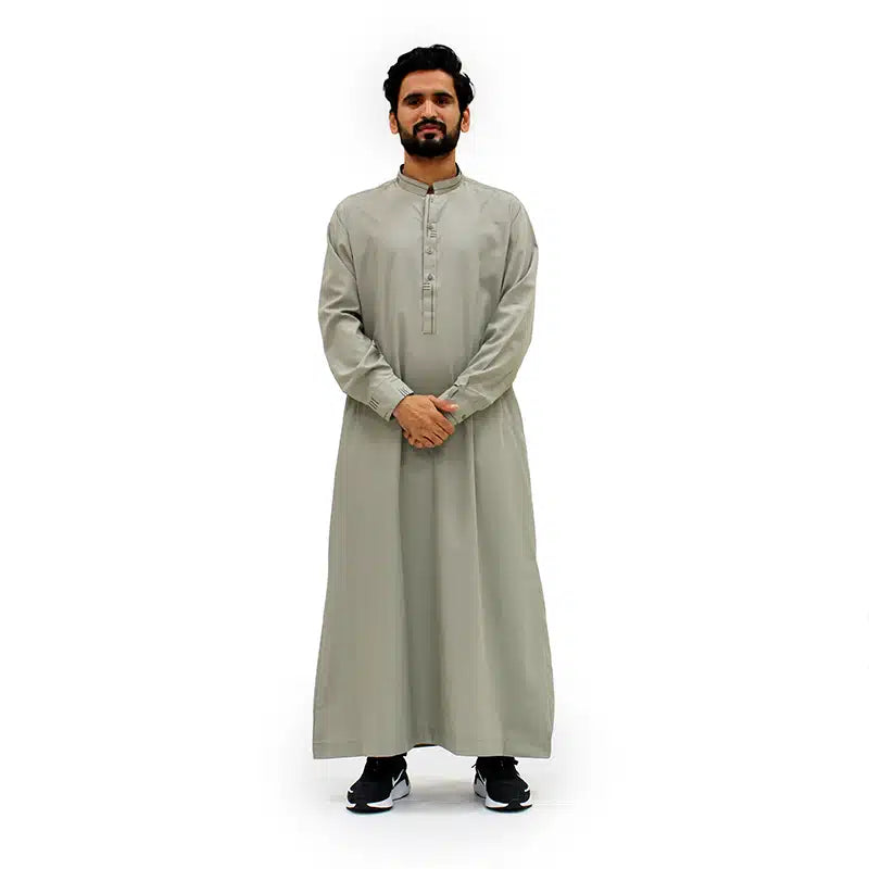 Collared Pattern Light Khaki Thobe ASM 956-01