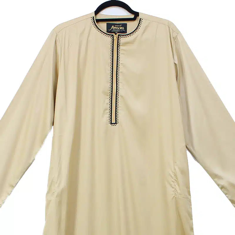 Omani Satin Tasseled Gold Thobe ASM-K42-3