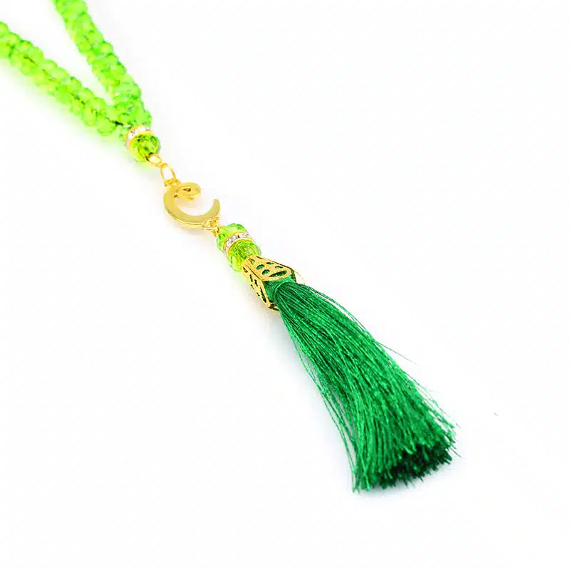 100 Bead Crystal Tasbih Green