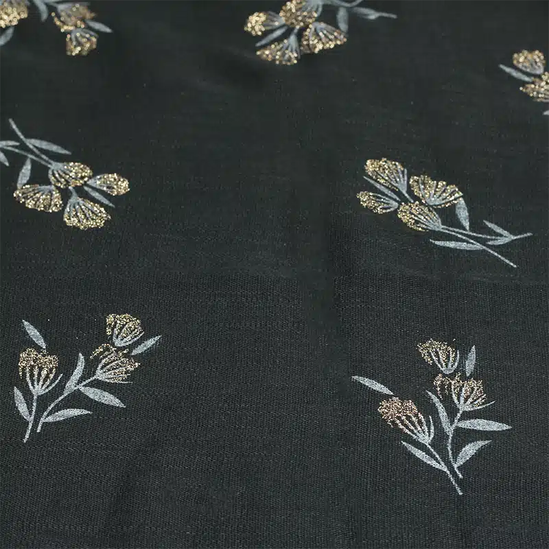 Shimmer Printed Cotton Black Hijab