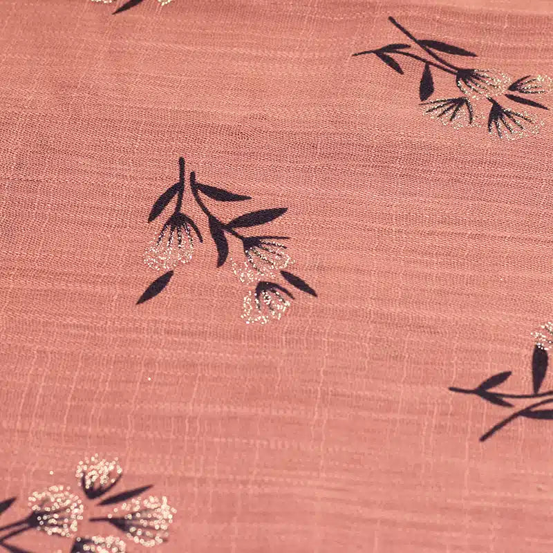 Shimmer Printed Cotton Peach Hijab