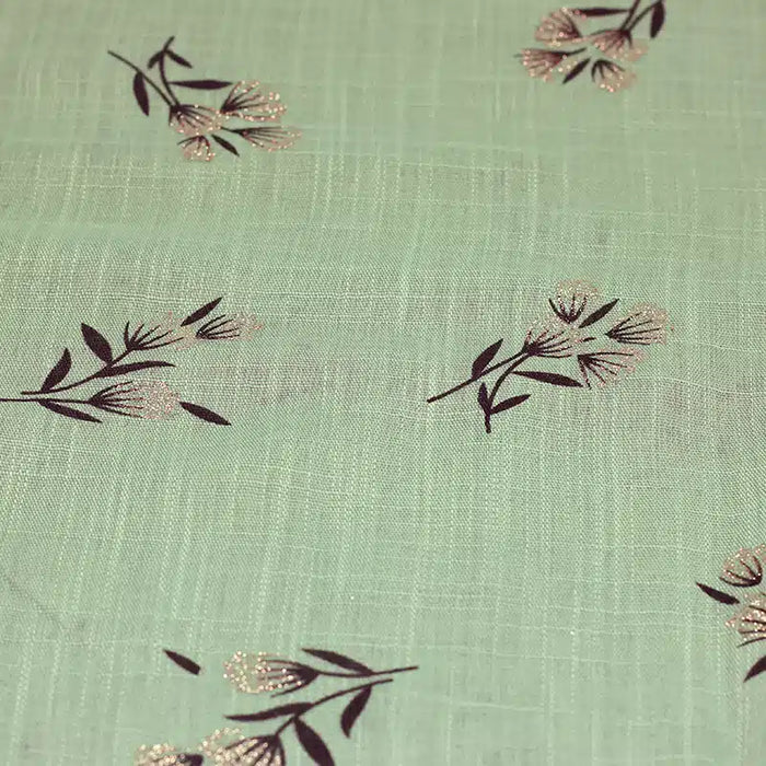 Shimmer Printed Cotton Light Green Hijab