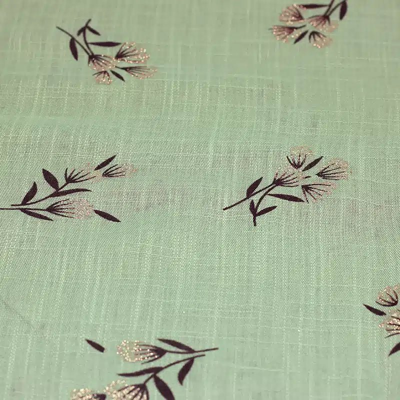 Shimmer Printed Cotton Light Green Hijab