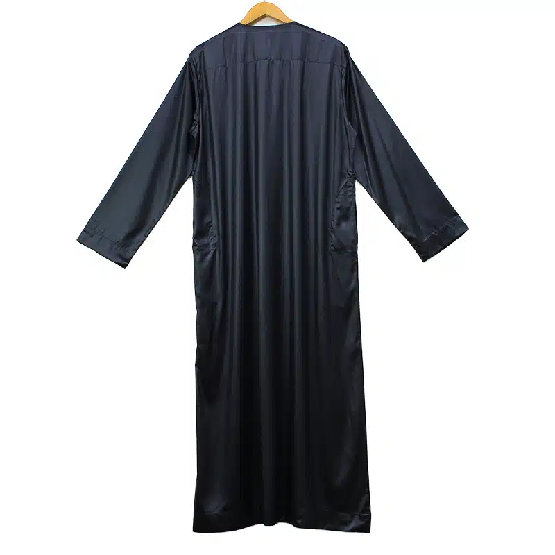 Omani Satin Tasseled Black Designer Thobe