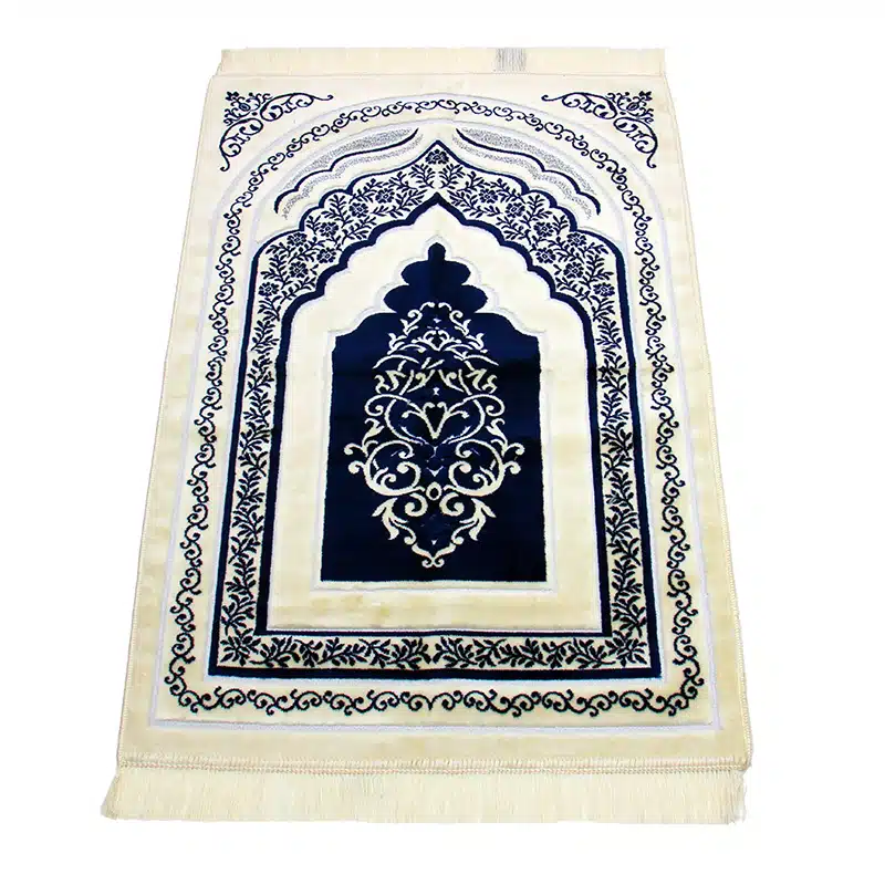 Didem Secc White And Blue Pattern Prayer Mat