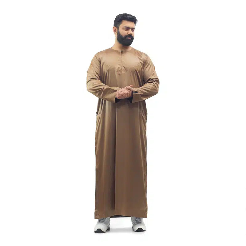 Omani Satin Brown Thobe ASM-K17 17