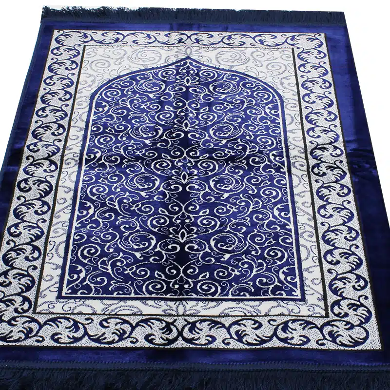 Three People Blue & White Prayer Mat