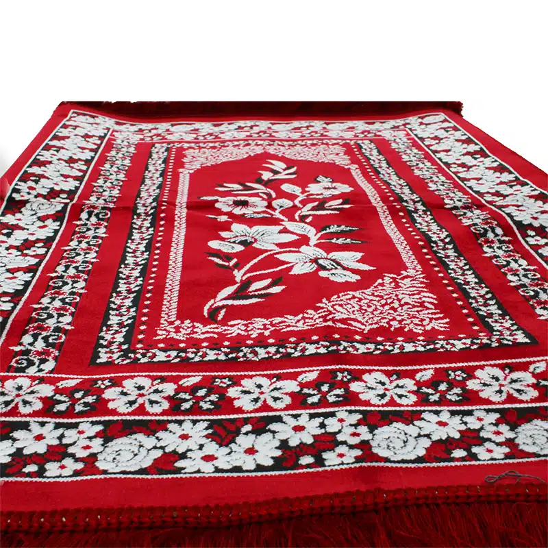 Red & White Three People Prayer Mat