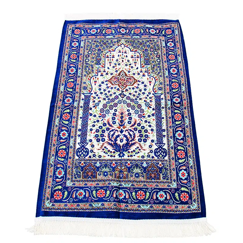 Blue Traditional Design Prayer Mat