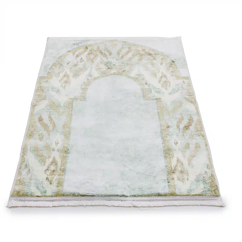 Thick Cotton Light Blue Bordered Prayer Mat