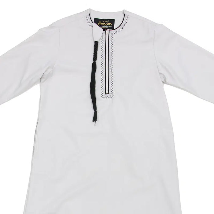 White Omani Tassel Thobe KSB-104 Col 8