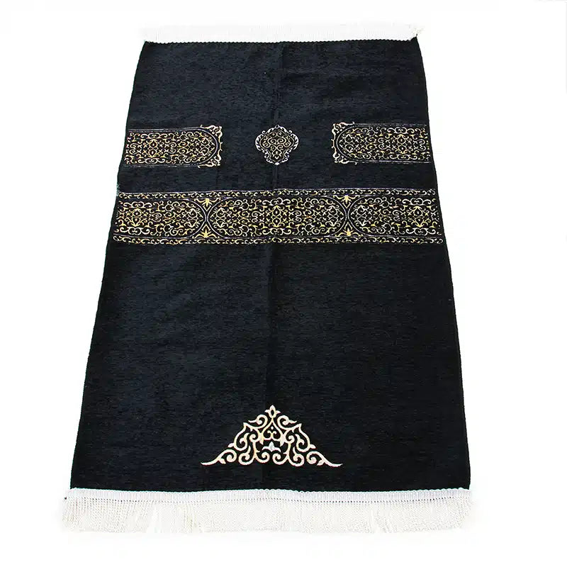Black Kaaba Design Prayer Mat