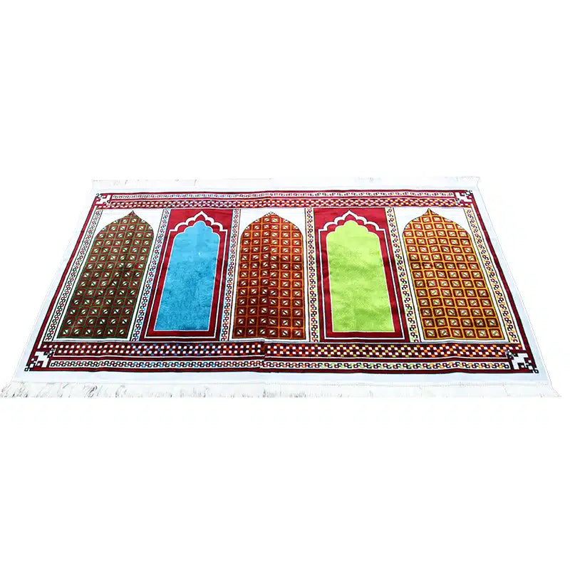 Multi Coloured Five People Muslim Prayer Mat