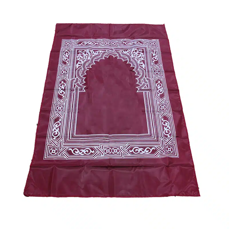 Red Travel Prayer Mat With Compass