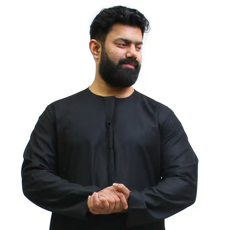 Omani Tassel Black Thobe