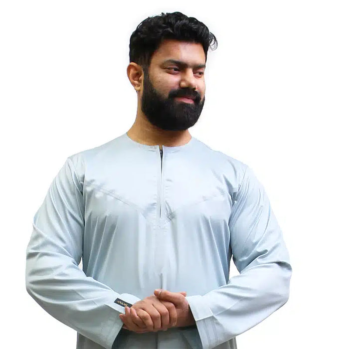 Omani Satin Light Turquoise Thobe 1501-03