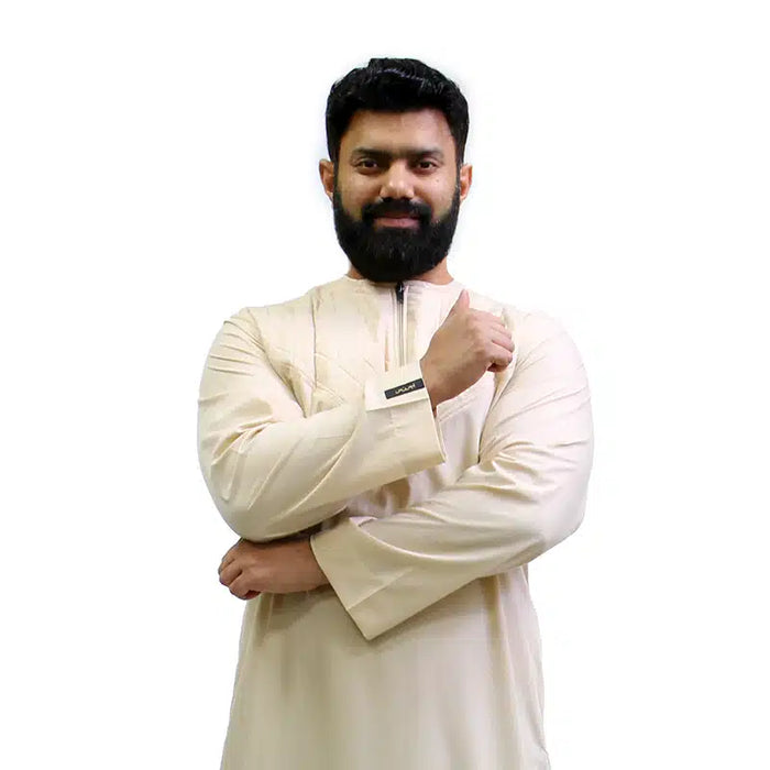 Omani Padded Cream Thobe 1511-15