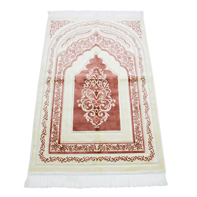 Didem Secc White And Pink Pattern Prayer Mat