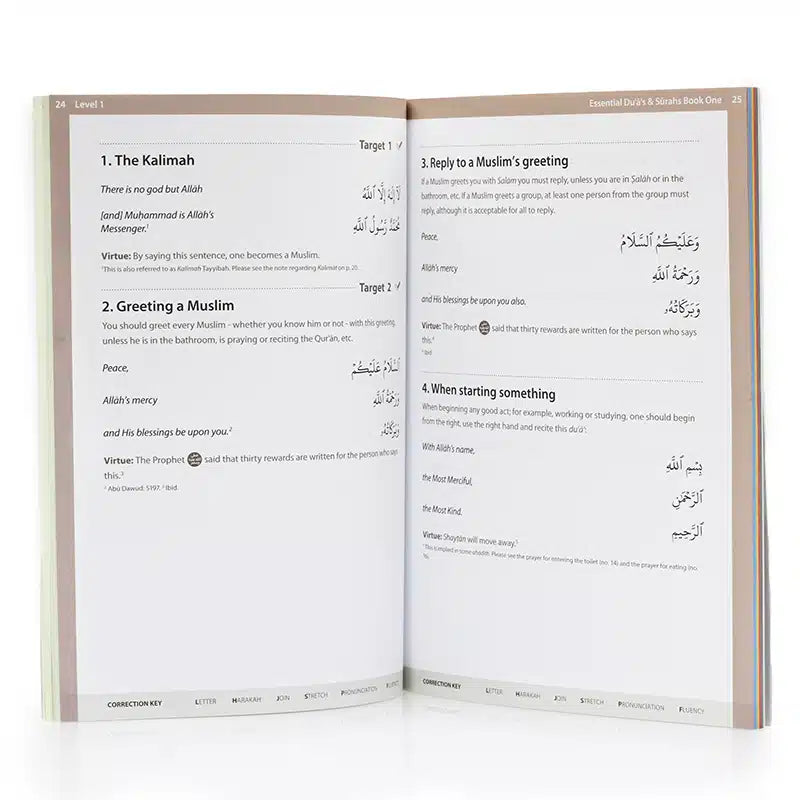 Essential Duas & Surahs Book 1 Madinah Script