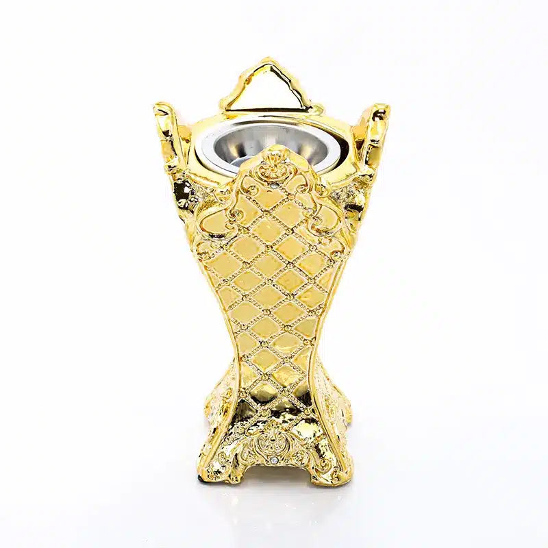 Small Patterned Gold Bukhoor Burner AM00851G