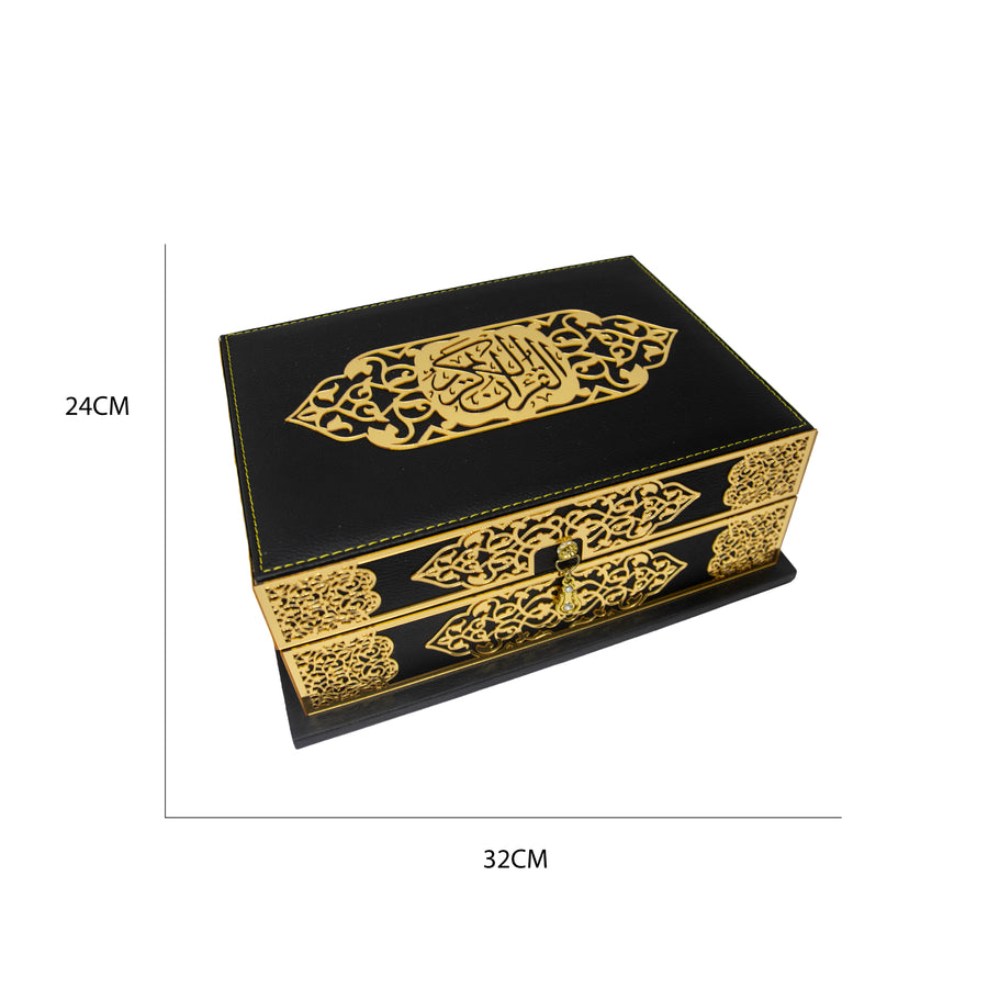 Large Plush Quran Set Black 0292