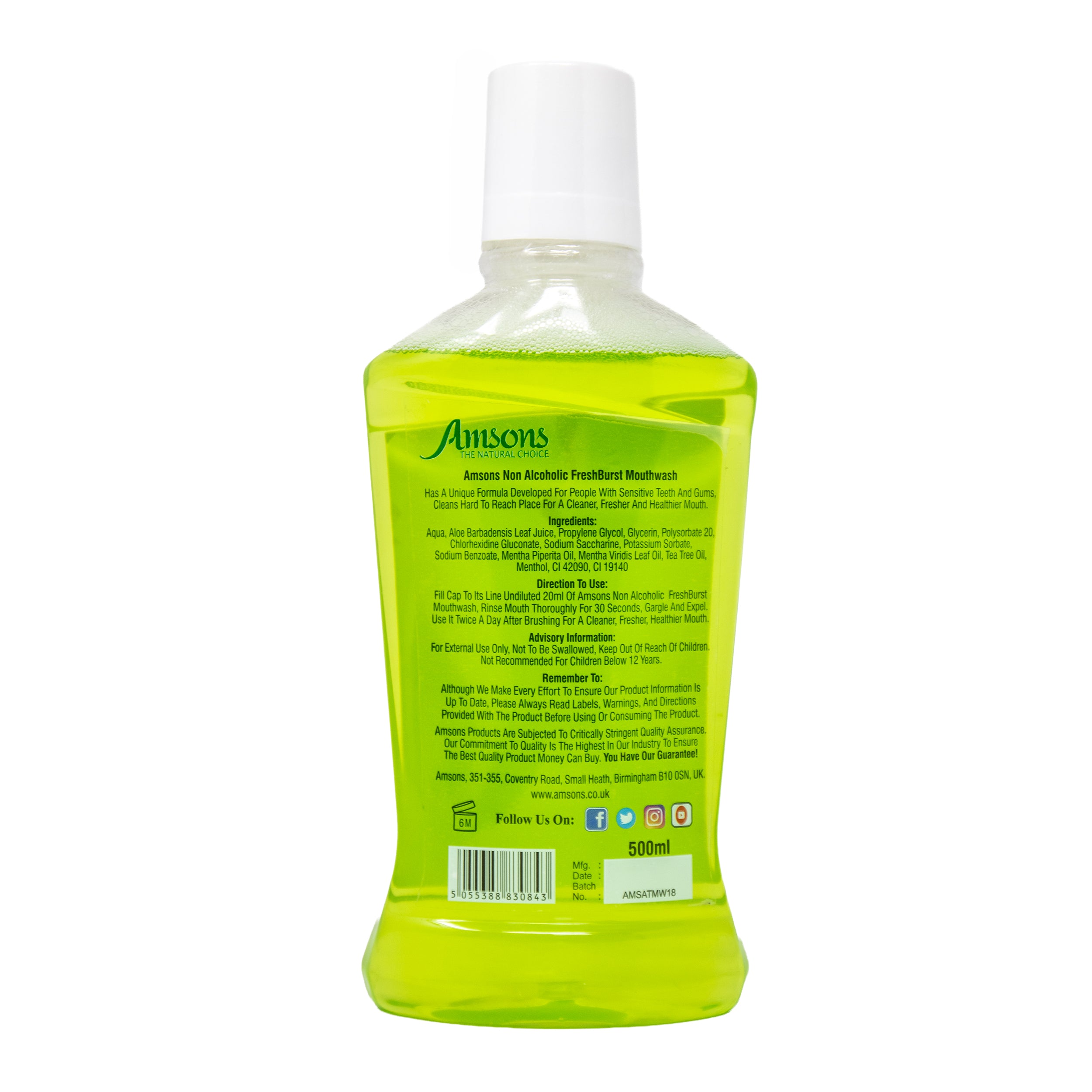Non-Alcoholic Aloe Vera & Tea Tree Mouthwash