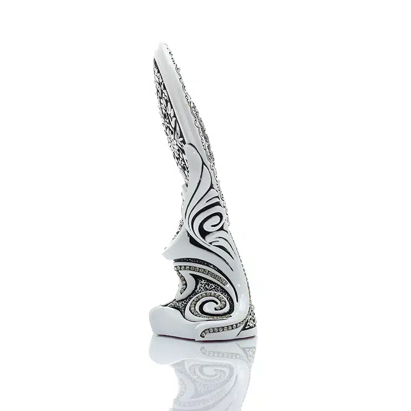 White Circular Sculpted Ayatul Kursi Ornament (0421)