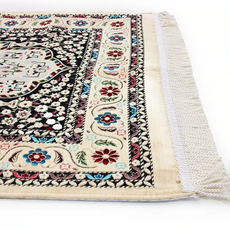 Beige Traditional Design Prayer Mat