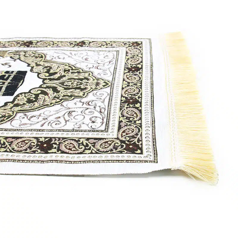 Kids Beige And Brown Kaaba Design Prayer Mat
