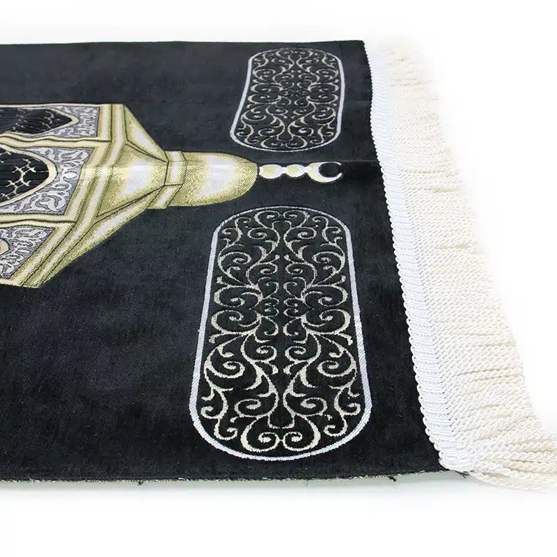 Black Maqam-e-Ibrahim Print Prayer Mat