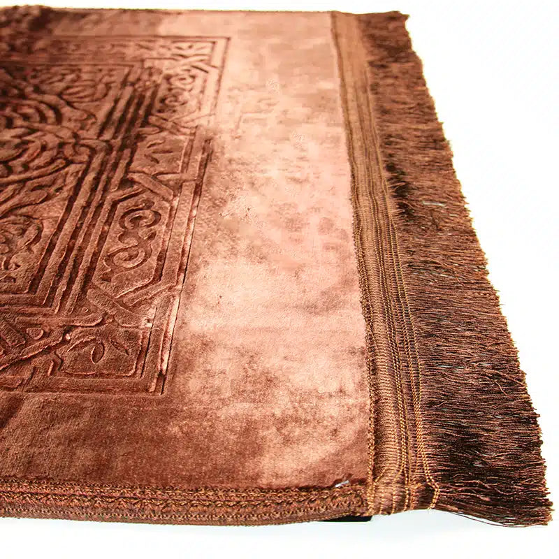 Brown Self Design Pattern Velvet Prayer Mat