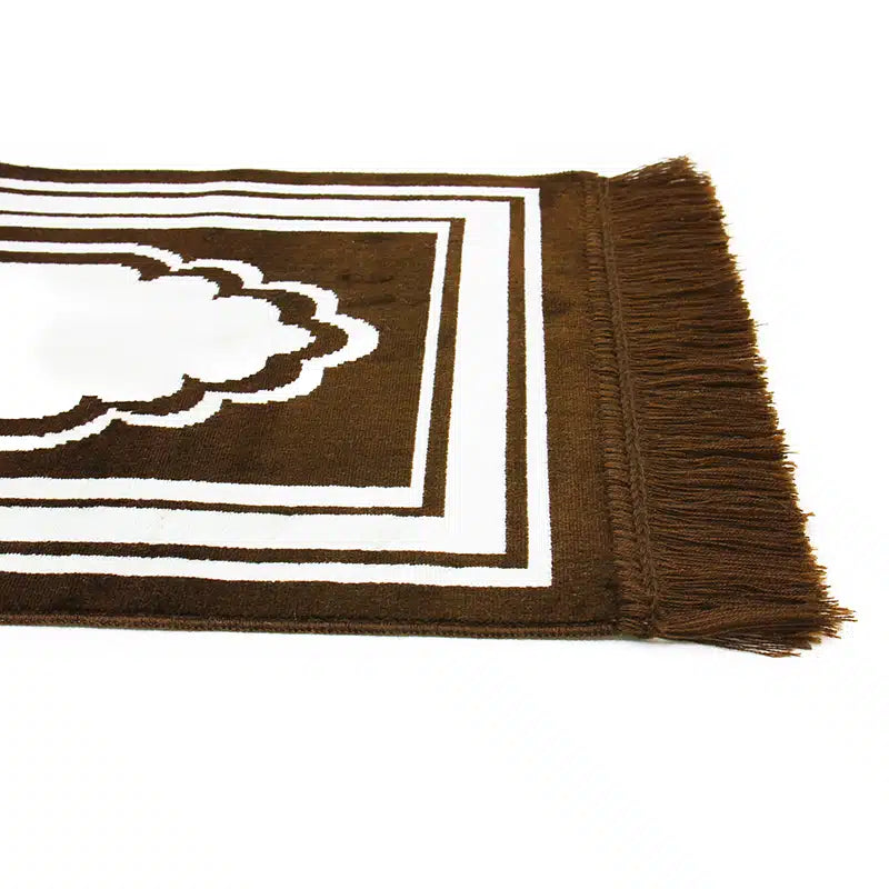 Kids Seccade Brown And White Prayer Mat