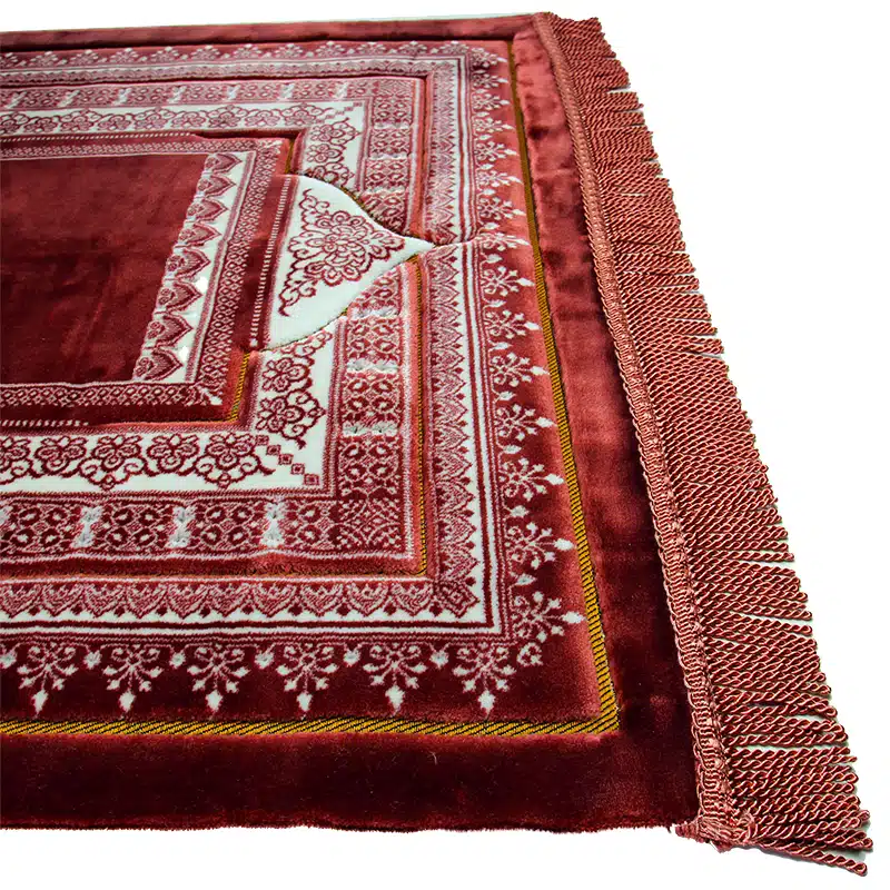 Double Plus Secc Red And White Pattern Prayer Mat
