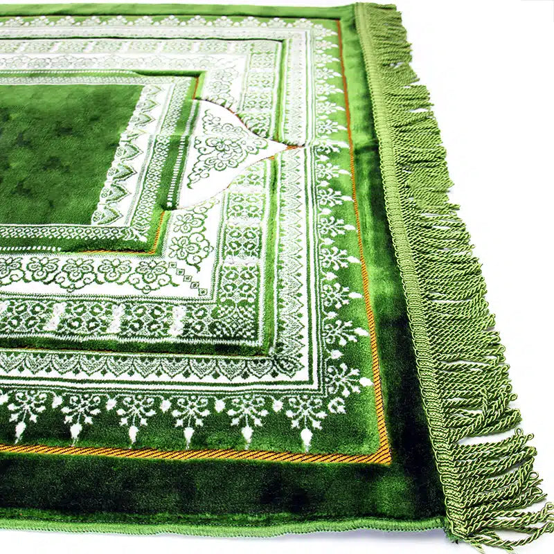 Double Plus Secc Green And White Pattern Prayer Mat