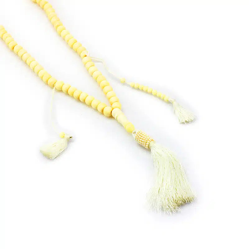Dark Cream Tasseled Camel Bone Tasbih (129)