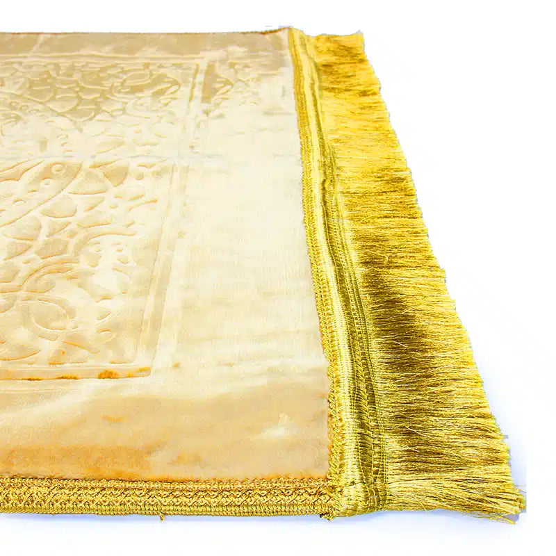 Gold Self Design Pattern Velvet Prayer Mat