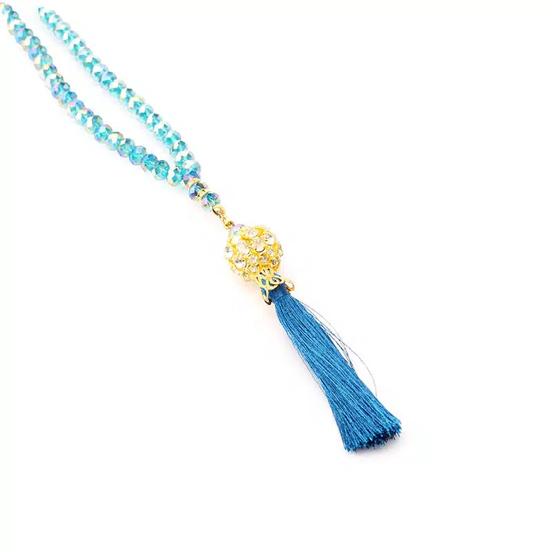 Teal Blue Crystal Tasbih (124)