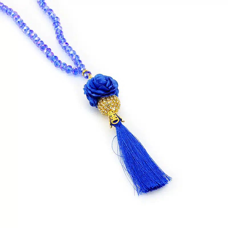 Navy Blue Crystal Tasbih (130)