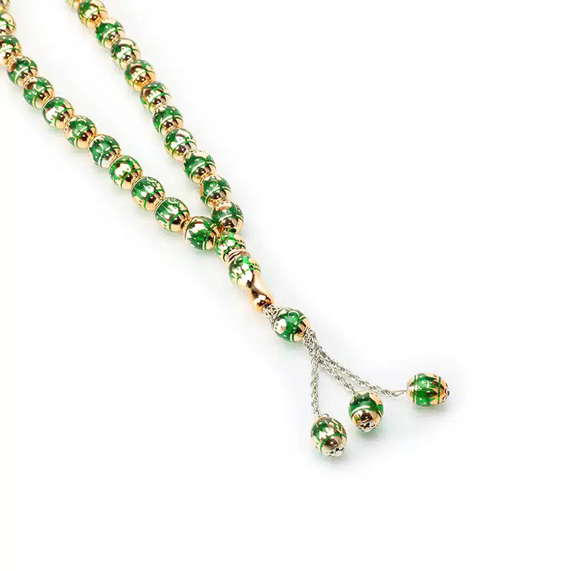 Two Tone Green And Gold Tasbih (602)
