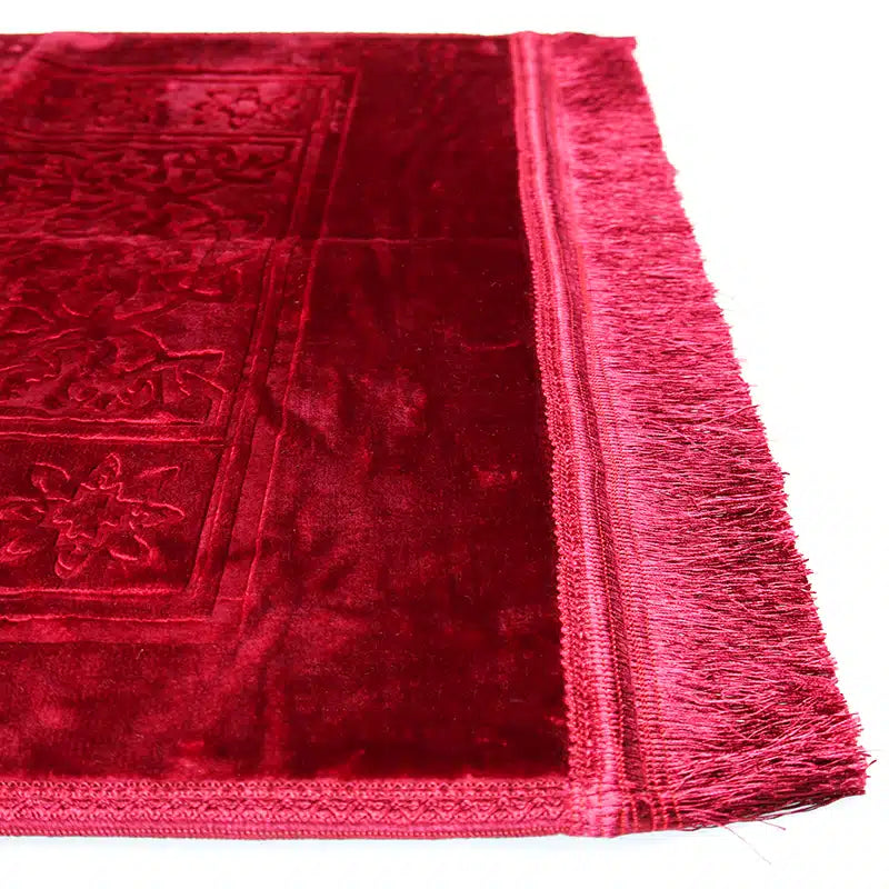 Cherry Self Design Pattern Velvet Prayer Mat