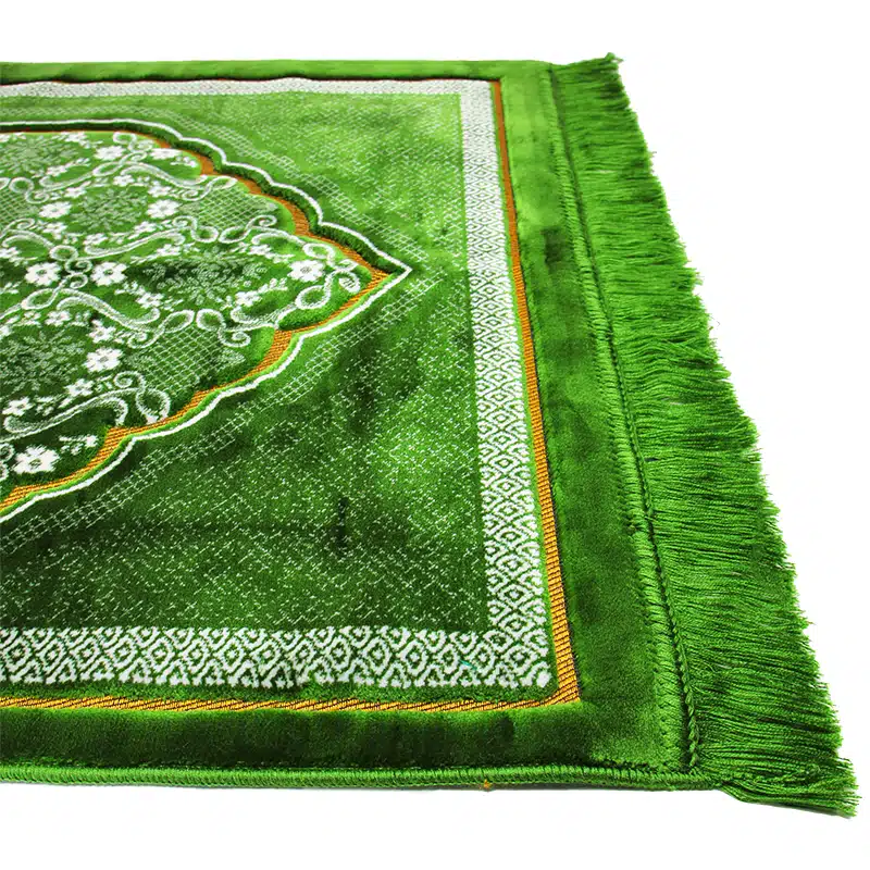 Plus Secc Green, White And Bronze Prayer Mat