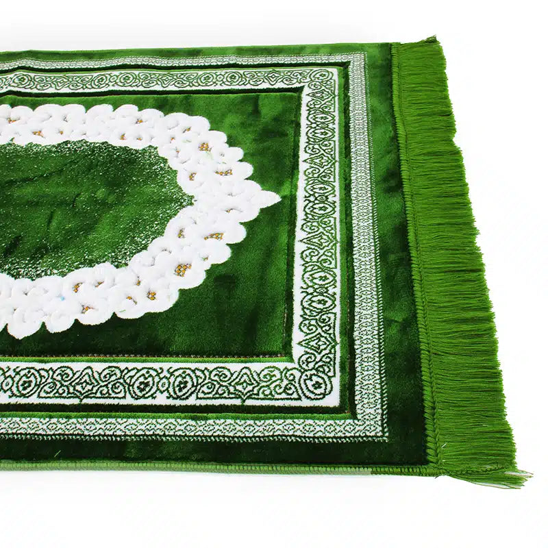 Plus Star Secc Green And White Prayer Mat