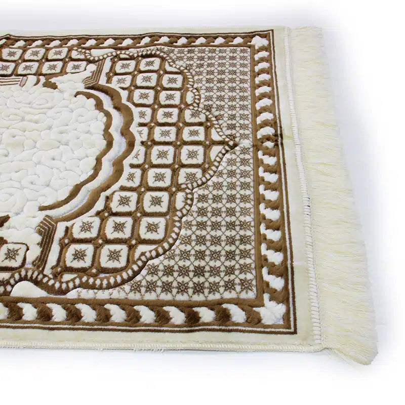 Sina Secc Gold And White Prayer Mat