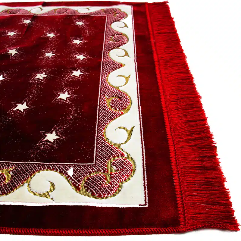 Sp.Sec.Ultra Duble Red, Cream And Gold Prayer Mat
