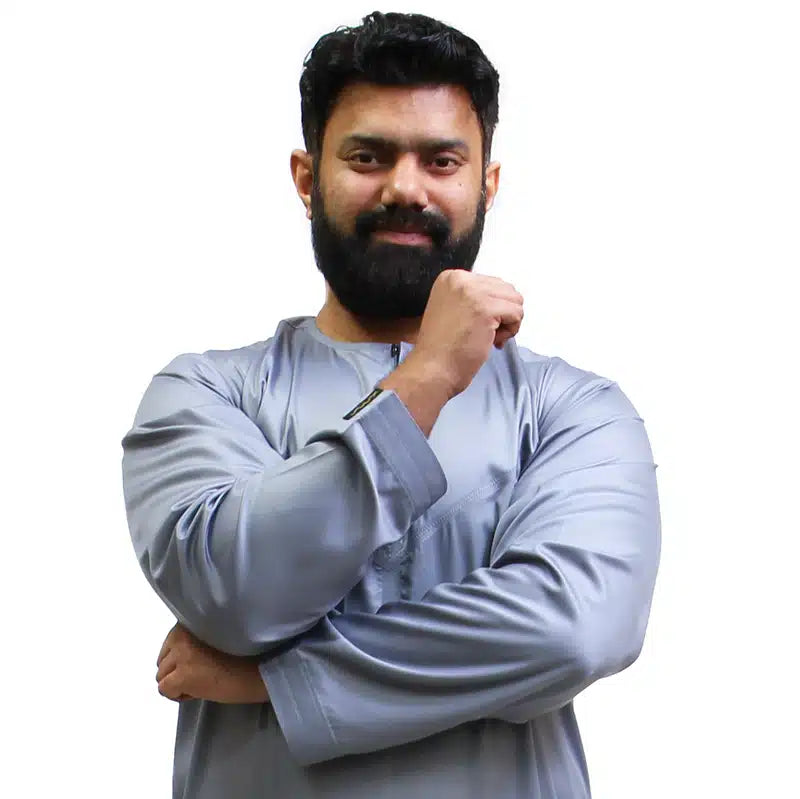 Omani Satin Sky Blue Thobe 1501-07