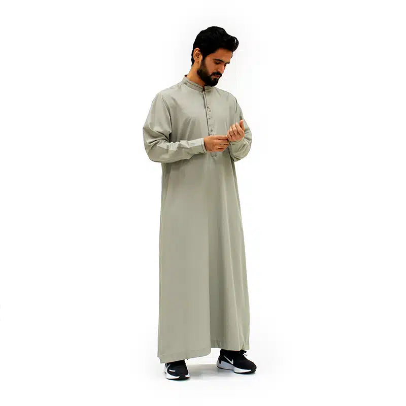 Collared Pattern Light Khaki Thobe ASM 956-01